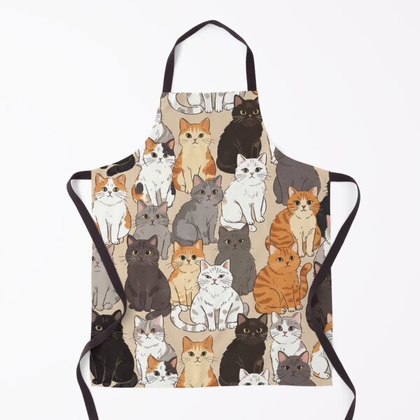 Item preview, Cute Sitting Cartoon Cats Pattern designed and sold by SassyArtistry.