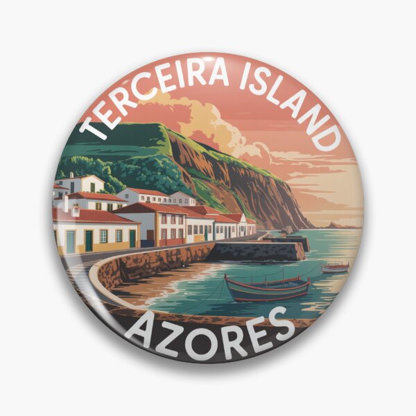 Item preview, Terceira Island Azores Coastal Village - Vintage Portuguese Travel Art designed and sold by CircinusStore.