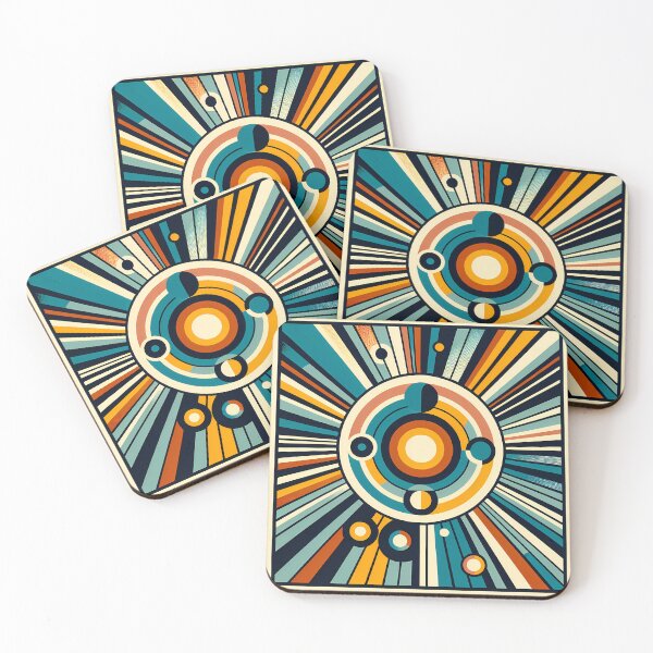 Item preview, Retro Geometric Circles with Radiant Lines designed and sold by InkSmithery.