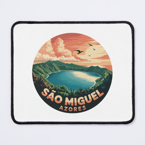 Item preview, São Miguel Azores Sunset Tropical Landscape - Retro 1970 Illustration designed and sold by CircinusStore.