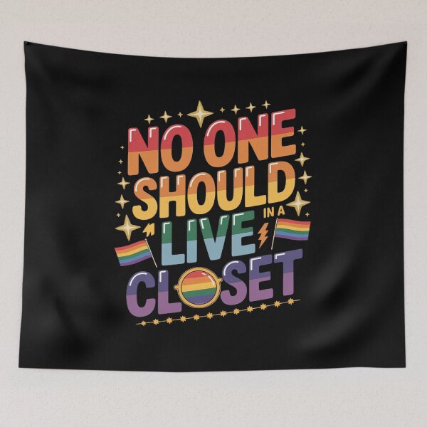 Item preview, No One Should Live In A Closet LGBT Gay Ally Queer Pride designed and sold by VerseFarm.