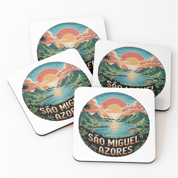 Item preview, São Miguel Azores - Pixel Art Sunset Tropical Landscape designed and sold by CircinusStore.