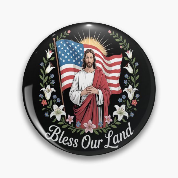 Item preview, Bless Our Land Faithful Unity Jesus Patriotism designed and sold by HaiharryCartoon.