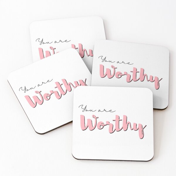 Item preview, You are worthy a cute self assurance motivational typography art design designed and sold by AESTHETIC-FLAIR.