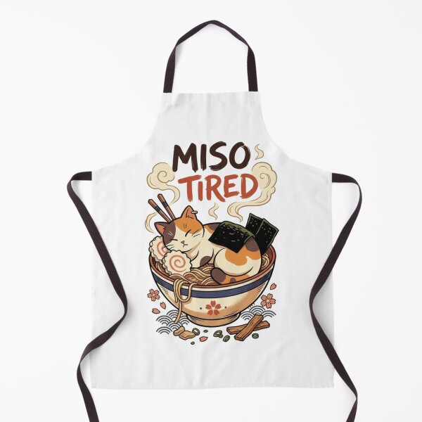 Item preview, Miso Tired - Funny Japanese Cat Ramen Food Humor designed and sold by One More T-shirt.