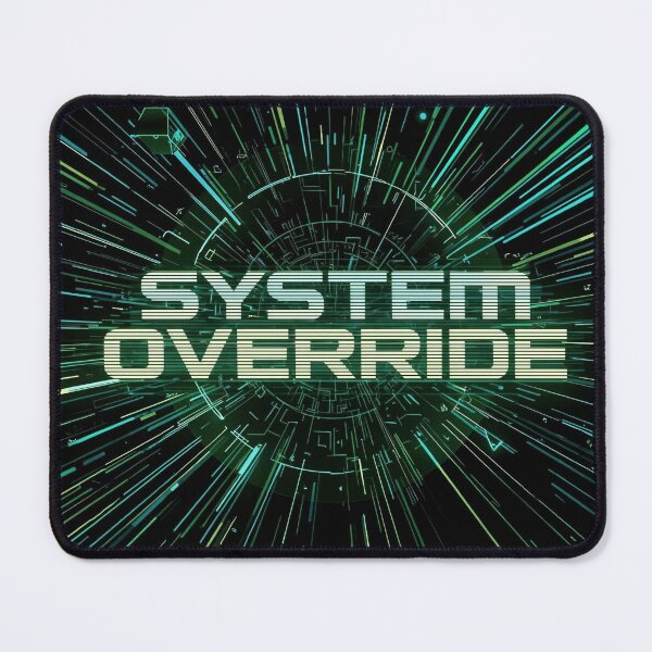 Item preview, SYSTEM OVERRIDE – Cyberpunk Tech Metal T-Shirt | Digital Glitch Futuristic Gaming Tee designed and sold by FindYouByZ.
