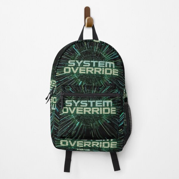 Item preview, SYSTEM OVERRIDE – Cyberpunk Tech Metal T-Shirt | Digital Glitch Futuristic Gaming Tee designed and sold by FindYouByZ.