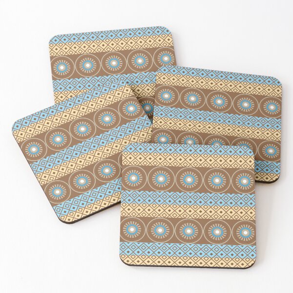 Item preview, Tribal Geometric Pattern in Brown and Turquoise designed and sold by Snout & Shout..