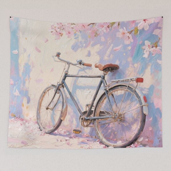Item preview, Springtime Bloom: Vintage Bicycle Under Cherry Blossoms designed and sold by HappySproutArt.