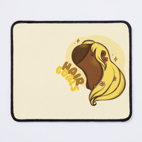 Item preview, Funny Capybara with Blonde Wig - Hair Goals Meme Sticker designed and sold by Tattyarts.