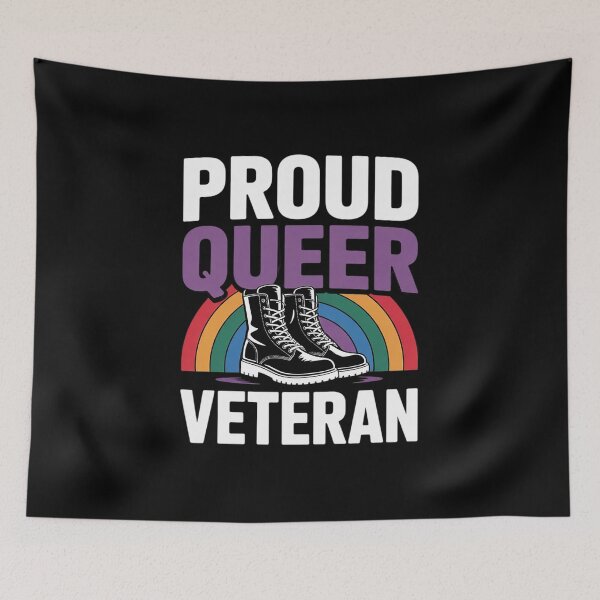 Item preview, Proud Queer Veteran Gay Pride Rainbow Queer Soldier designed and sold by VerseFarm.