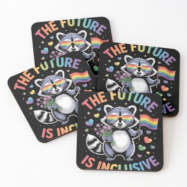 Item preview, The Future Is Inclusive Pride Flag LGBTQ Funny Raccoon designed and sold by MyzoToyota.