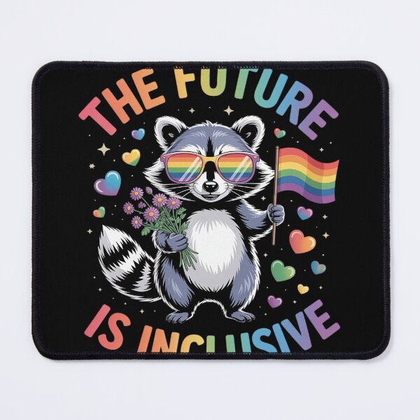 Item preview, The Future Is Inclusive Pride Flag LGBTQ Funny Raccoon designed and sold by MyzoToyota.