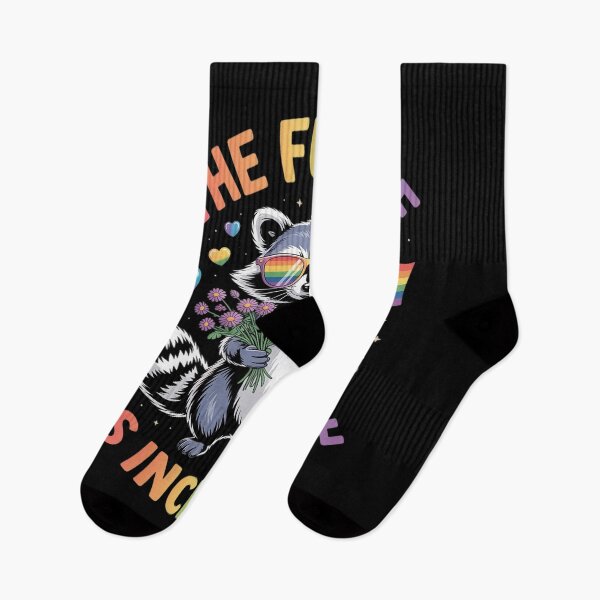 Item preview, The Future Is Inclusive Pride Flag LGBTQ Funny Raccoon  designed and sold by MyzoToyota.