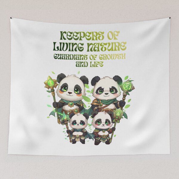 Item preview, Greenbloom Panda Family – Guardians of Nature’s Heart | Monzora Fantasy World designed and sold by Monzora.
