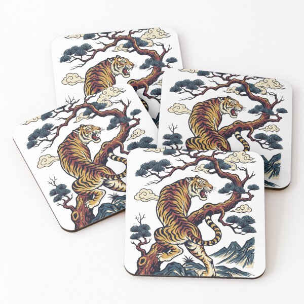 Item preview, Traditional Tiger with Pine Tree Art designed and sold by vivi-va.