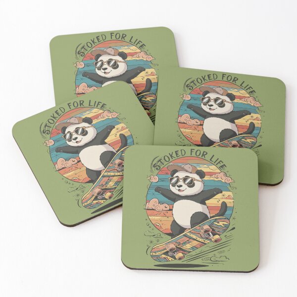 Item preview, Rad Panda Skater - Retro Sunset Vibes designed and sold by Prints & Pulse.