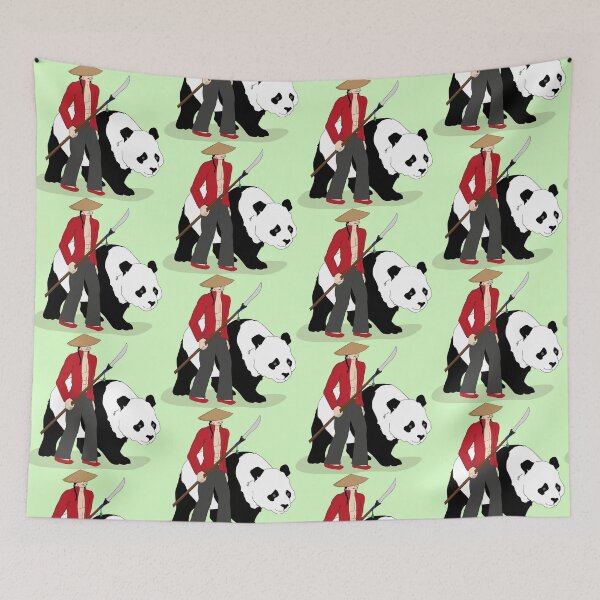 Item preview, Warrior Monk with Panda Guardian – Asian Fantasy Samurai Illustration designed and sold by Fashion Empire.