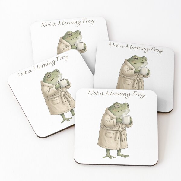 Item preview, Not a Morning Frog - Funny Sleepy Coffee Art designed and sold by brandByLea.