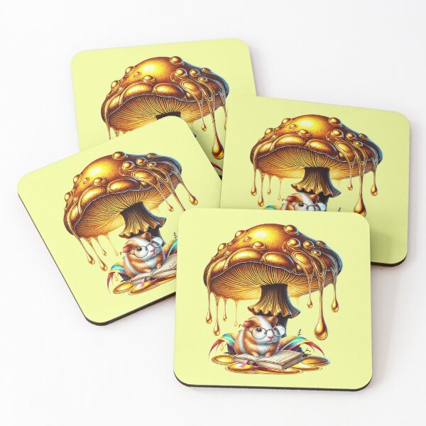 Item preview, cute cavy reading under a magic mushroom designed and sold by LoneAngel.