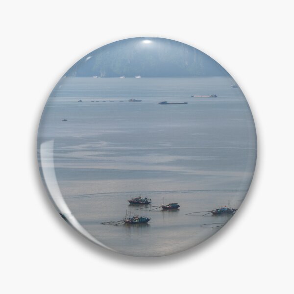 Item preview, Ocean view of Vietnamese fishing boats in Ha Long Bay designed and sold by WorldScenery.