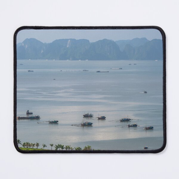 Item preview, Ocean view of Vietnamese fishing boats in Ha Long Bay designed and sold by WorldScenery.