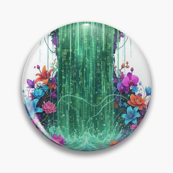 Item preview, Digital Waterfall with Vibrant Floral Fram designed and sold by Wonderful Designs.