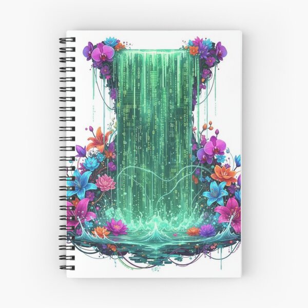 Item preview, Digital Waterfall with Vibrant Floral Fram designed and sold by Wonderful Designs.