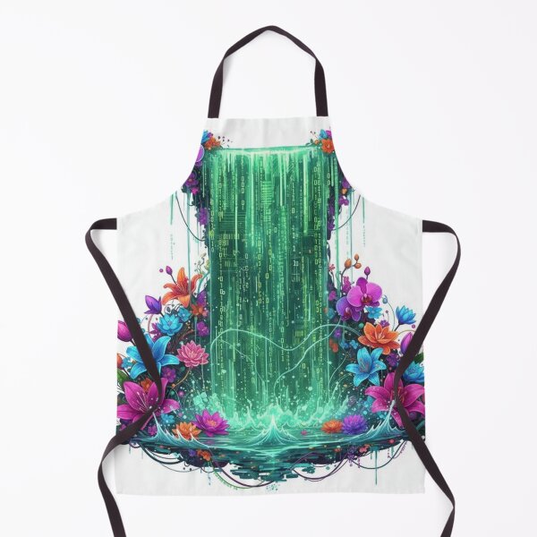Item preview, Digital Waterfall with Vibrant Floral Fram designed and sold by Wonderful Designs.