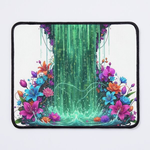 Item preview, Digital Waterfall with Vibrant Floral Fram designed and sold by Wonderful Designs.