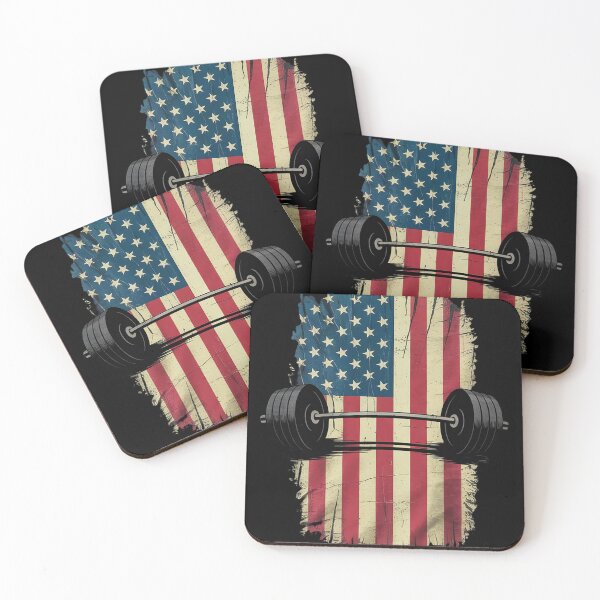 Item preview, American Flag Gym and Fitness Weight Lifting  designed and sold by MyzoToyota.