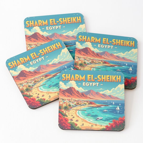 Item preview, Sharm El Sheikh, Sinai Peninsula, Egypt: Vintage-Style Painterly Travel Poster designed and sold by LSVart.