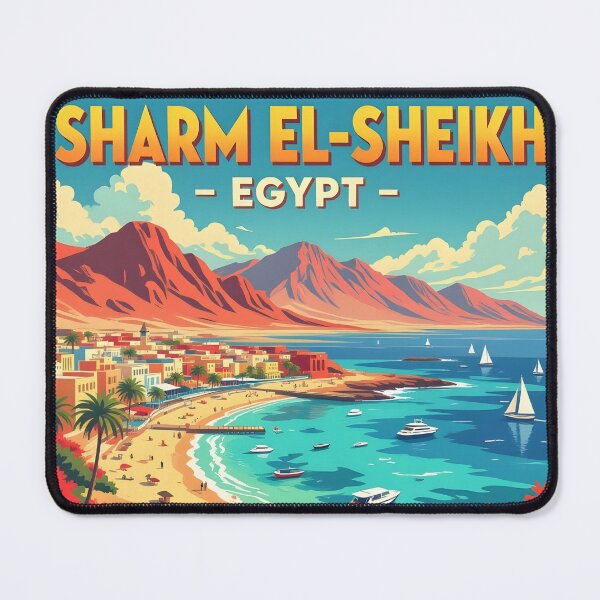 Item preview, Sharm El Sheikh, Sinai Peninsula, Egypt: Vintage-Style Painterly Travel Poster designed and sold by LSVart.