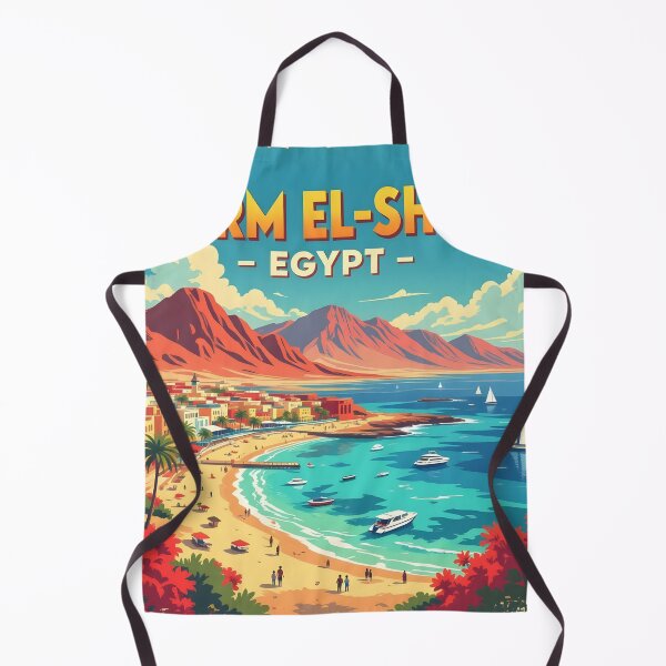 Item preview, Sharm El Sheikh, Sinai Peninsula, Egypt: Vintage-Style Painterly Travel Poster designed and sold by LSVart.