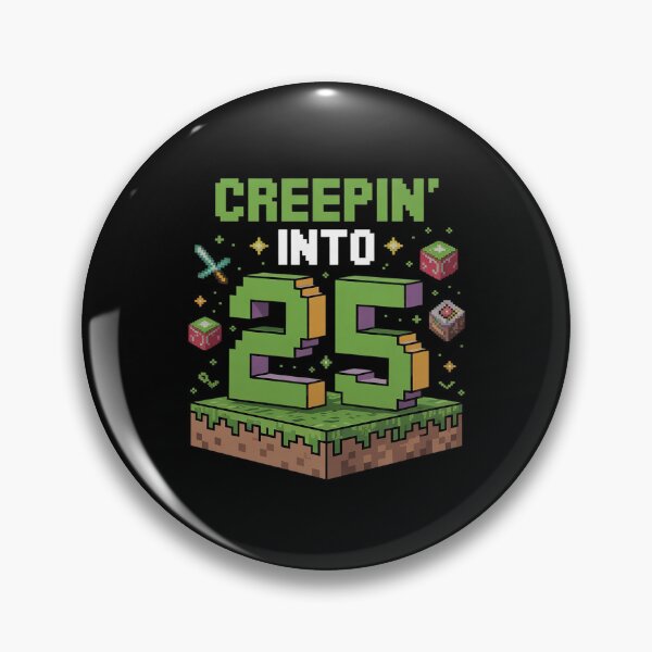 Item preview, 25th Birthday Gamer Pixel Creepin’ Into 25 Video Game Party  designed and sold by DigitaldeligArt.