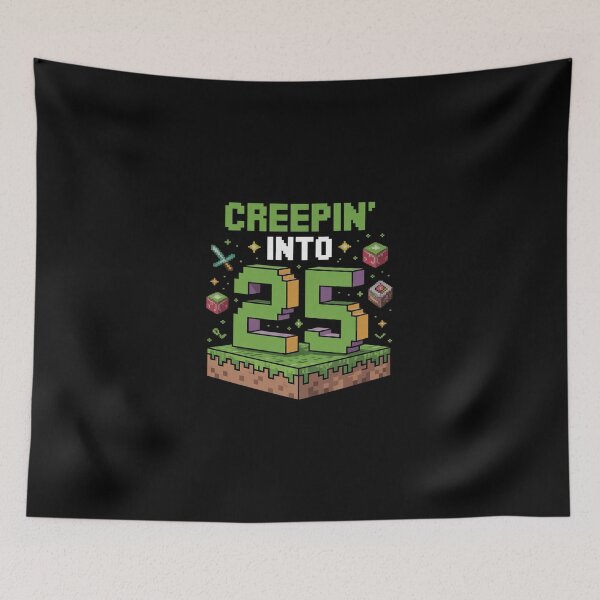Item preview, 25th Birthday Gamer Pixel Creepin’ Into 25 Video Game Party  designed and sold by DigitaldeligArt.