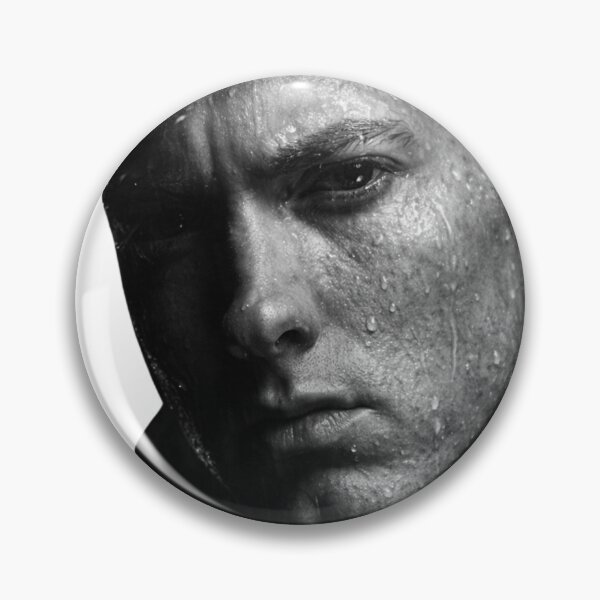 Artikelvorschau, Eminem, die vom Regen durchnässte Rap-Ikone – Stimmungsvolles Schwarz-Weiß-Hip-Hop-Porträt (Fan-Art) entworfen und verkauft von Pokah79.