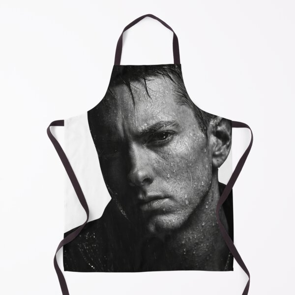 Item preview, Eminem Rain-Soaked Rap Icon – Moody Black & White Hip-Hop Portrait (Fan Art) designed and sold by Pokah79.