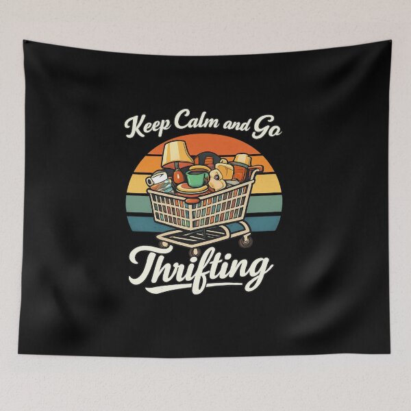 Item preview, Keep Calm and Go Thrifting Retro design | Vintage Thrift Shopping Shirt | Sleeveless Unisex Thrift Lover Apparel designed and sold by DailyDrivesct.