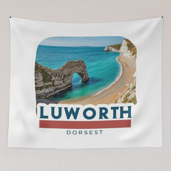 Item preview, Vintage Lulworth Dorset Durdle Door Sticker with Jurassic Coast Beach Views designed and sold by Blurbean.