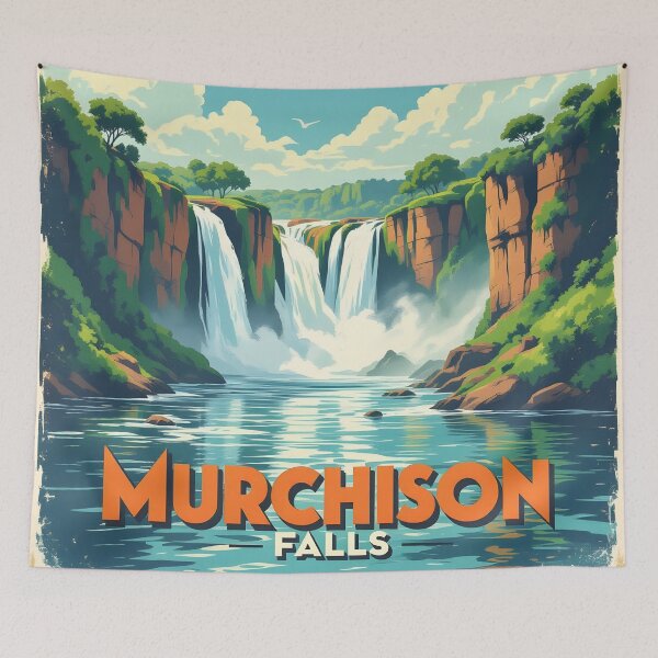 Item preview, Murchison Falls, Uganda: Vintage-Style Painterly Travel Poster designed and sold by LSVart.