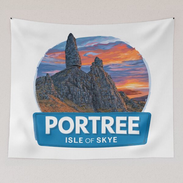 Item preview, Vintage Portree Isle of Skye Old Man of Storr Sticker with Highland Sunset designed and sold by Blurbean.