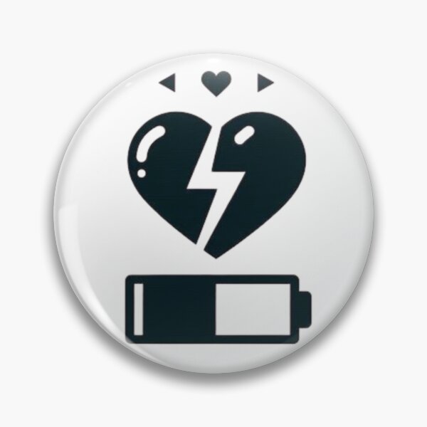 Item preview, Broken Heart Full Heart Empty Battery Icon T-Shirt Design designed and sold by BlueYasmine.