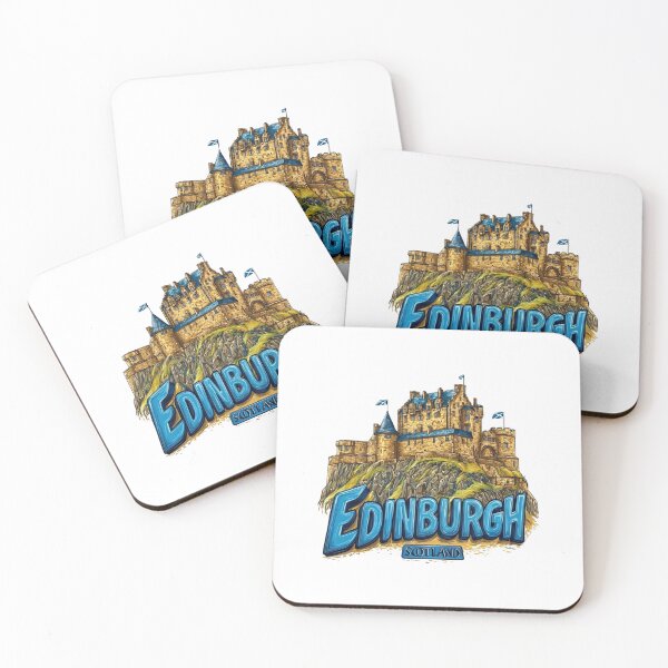 Item preview, Modern Edinburgh Scotland Castle Sticker with Dynamic 3D Typography Design designed and sold by Blurbean.