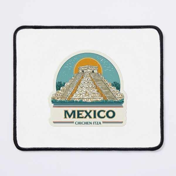 Item preview, Vintage Mexico Chichen Itza Badge Sticker with Retro Travel Design designed and sold by Blurbean.