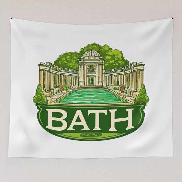 Item preview, Vintage Bath Somerset Georgian Architecture Sticker with Royal Crescent Style designed and sold by Blurbean.