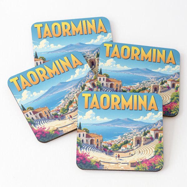 Item preview, Taormina, Sicily, Italy: Vintage-Style Painterly Travel Poster designed and sold by LSVart.