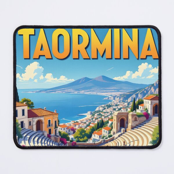 Item preview, Taormina, Sicily, Italy: Vintage-Style Painterly Travel Poster designed and sold by LSVart.