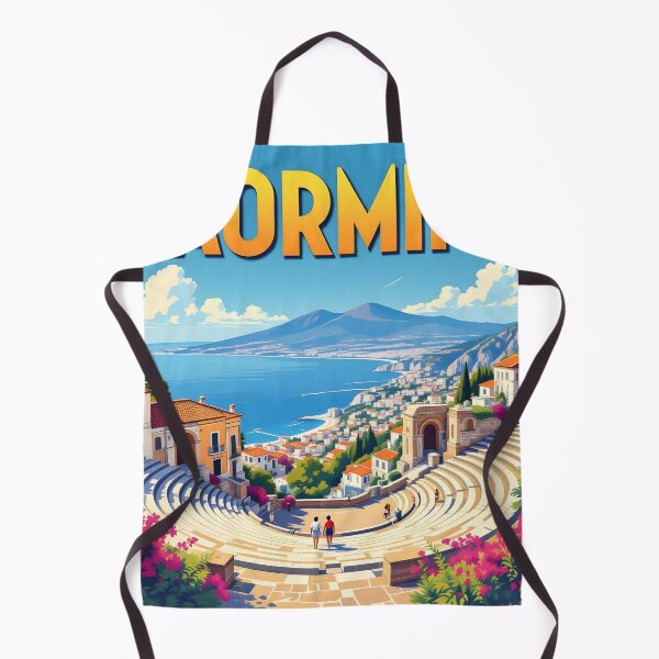 Item preview, Taormina, Sicily, Italy: Vintage-Style Painterly Travel Poster designed and sold by LSVart.
