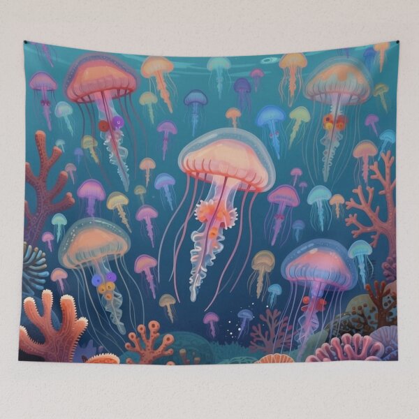 Item preview, Colorful Jellyfish designed and sold by Korral.